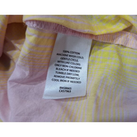 NEW BP Pink and Yellow Windowpane Button-Up Crop Shirt/Sz. 1X - Picture 4 of 5